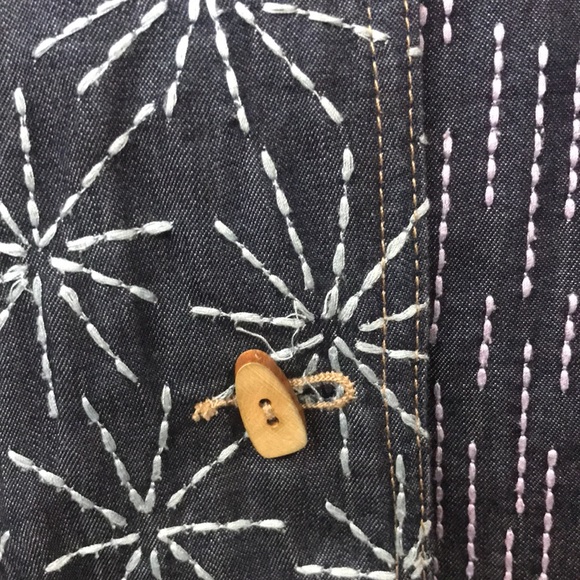 City Blues by Koret Hand Stitched Floral Lightweight Jacket Size Petite … - Picture 4 of 5